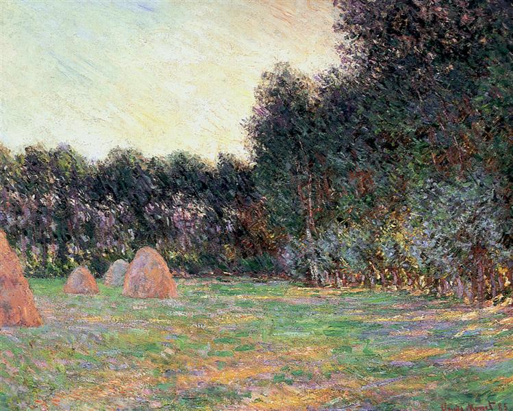 Meadow with Haystacks near Giverny, 1885 - 莫內