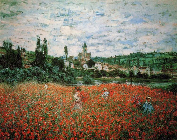 Poppy Field near Vetheuil, 1879 - Клод Моне