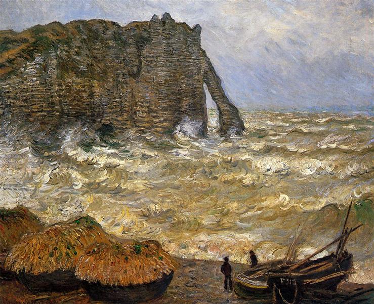 Rough Sea at Etretat, 1883 - 莫內