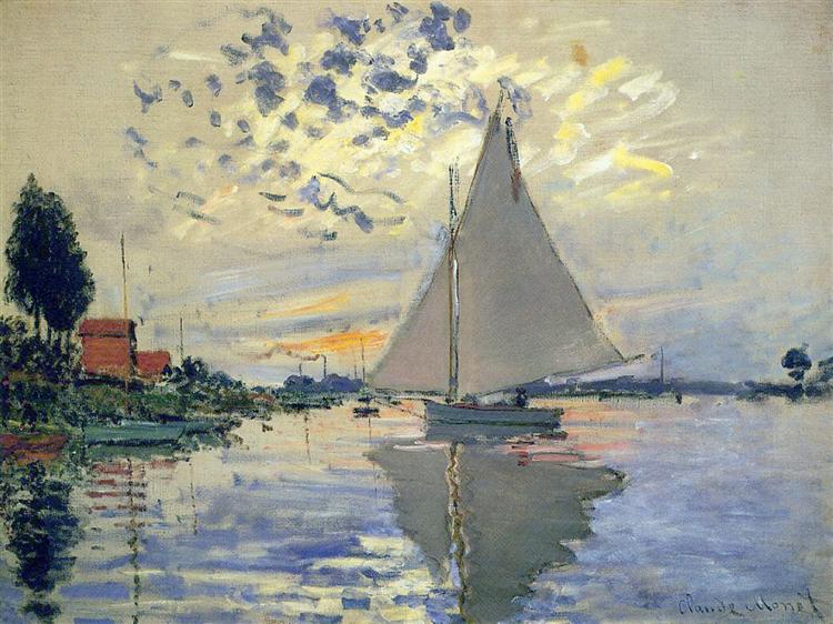 Sailboat at Le Petit-Gennevilliers, 1874 - Claude Monet