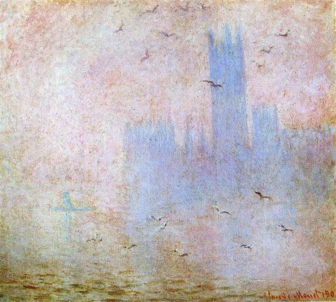 Seagulls over the Houses of Parliament, 1904 - 莫內