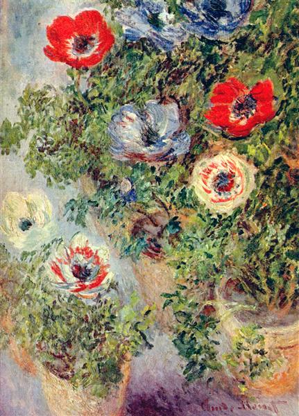 Stilll Life with Anemones, 1885 - Claude Monet