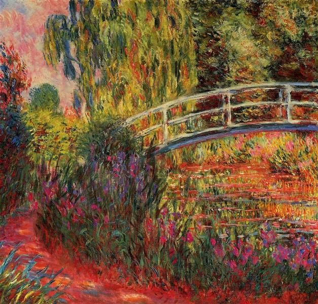 The Japanese Bridge (The Water-Lily Pond, Water Irises), 1900 - Claude Monet