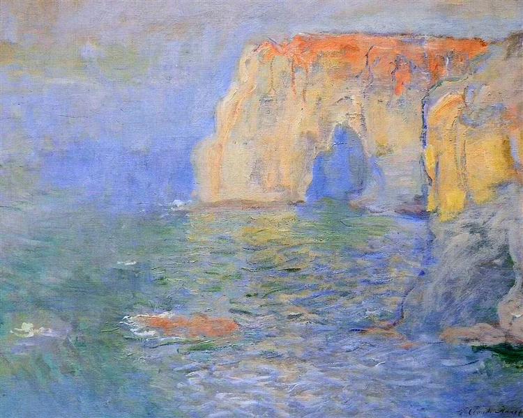 Étretat, la Manneporte, reflets sur l'eau, 1885 - Claude Monet