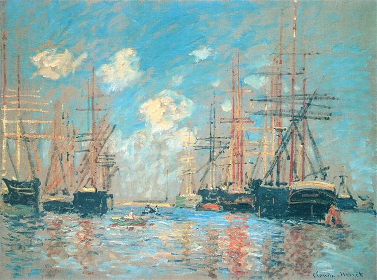 Море, порт в Амстердаме, 1874 - Клод Моне