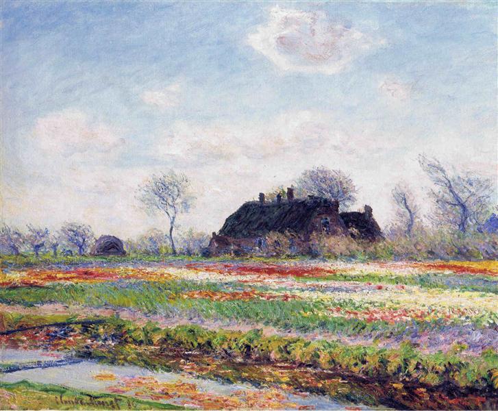 Тюльпанные поля в Сассенхайме, близ Лейдена, 1886 - Клод Моне