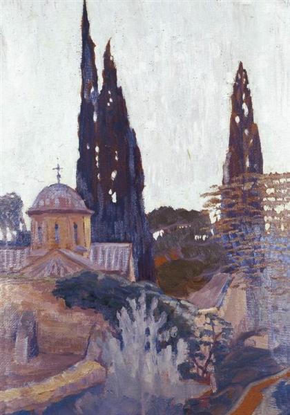 Church with Cypress - Constantinos Maleas