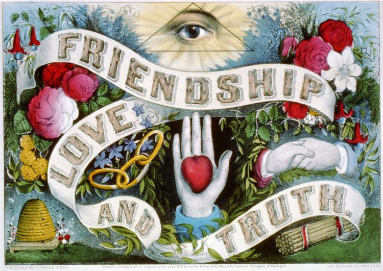Friendship love and truth, 1874 - Куррье и Айвз