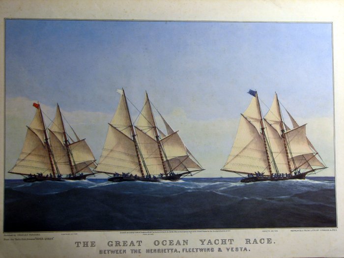 The Great Ocean Yacht Race, 1867 - Куррье и Айвз