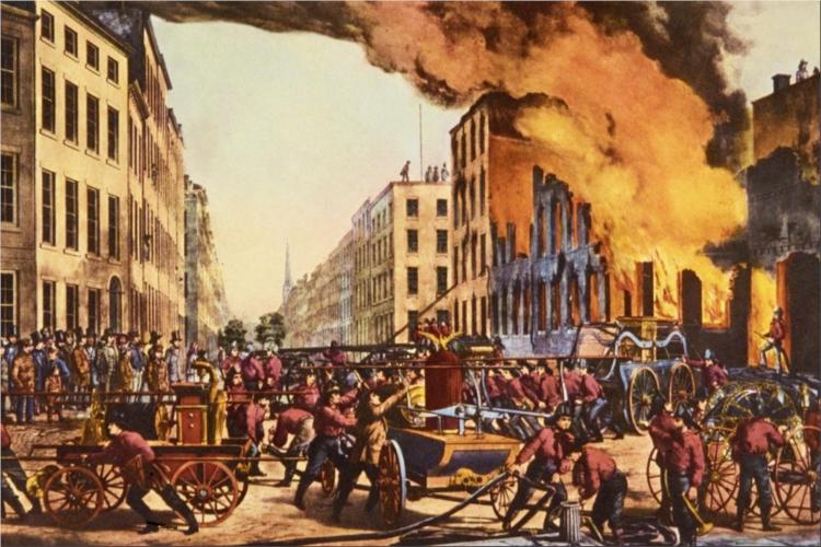 The Life of a Fireman - Currier & Ives