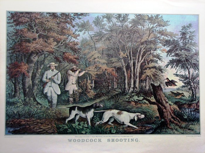 Woodcock Shooting, 1852 - Currier and Ives