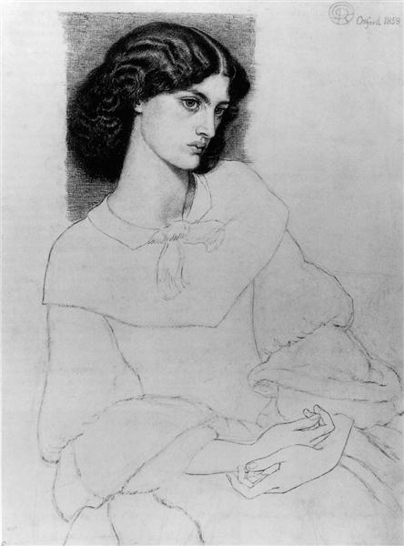 Jane Burden, aged 18, 1858 - 但丁·加百列·羅塞蒂