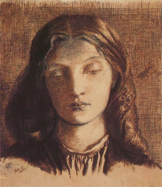 Portrait of Elizabeth Siddal, 1855 - Данте Габриэль Россетти