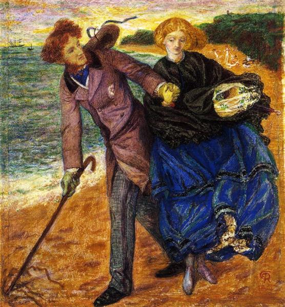 Writing on the Sand, 1859 - Dante Gabriel Rossetti
