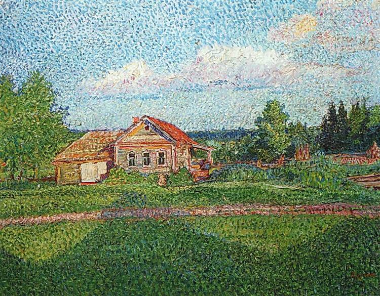 Landscape with a house, 1913 - David Burliuk
