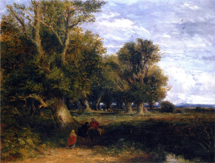 Outskirts of a Wood, with Gypsies, 1843 - David Cox