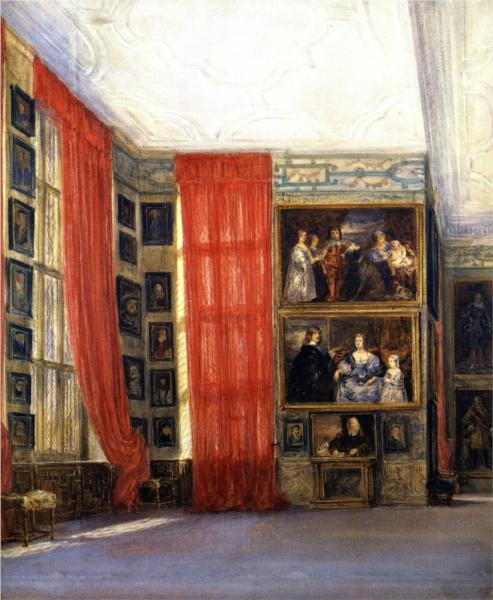 The Long Gallery, Hardwick Hall, Derbyshire, 1811 - David Cox