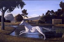Landscape with a Running Horse - Девід Лігар