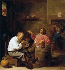 Fumadores en un interior - David Teniers el Joven