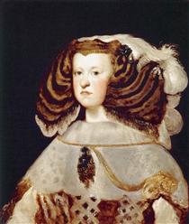 Portrait of Mariana of Austria, Queen of Spain - Диего Веласкес