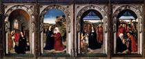 Polyptych of the Virgin: The Annunciation, The Visitation, The Adoration Of The Angels and The Adoration Of The Kings - Dirck Bouts