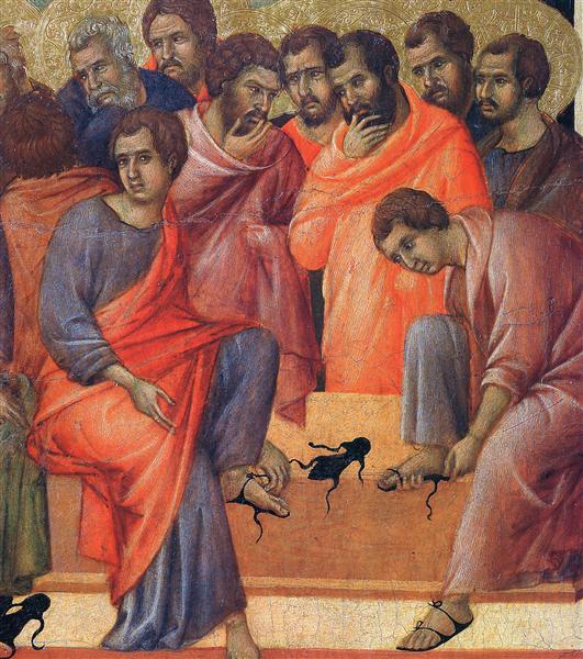 Washing of feet (Fragment), 1308 - 1311 - Duccio di Buoninsegna