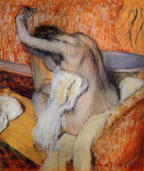 After the Bath (Woman Drying Herself), c.1895 - c.1900 - Едґар Деґа