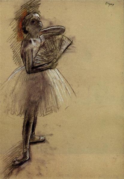 Танцовщица с веером, c.1880 - Эдгар Дега