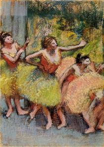 Dancers in Green and Yellow - Едґар Деґа