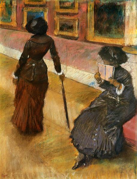 Мэри Кассат в Лувре, c.1880 - Эдгар Дега