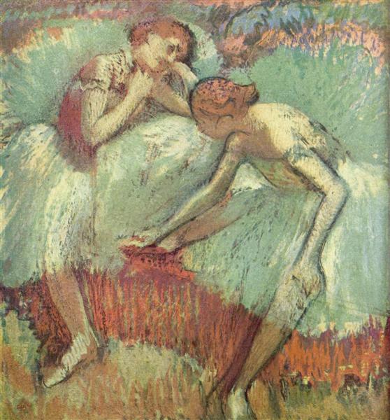 Две танцовщицы отдыхают (Танцовщицы в синем), 1898 - Эдгар Дега
