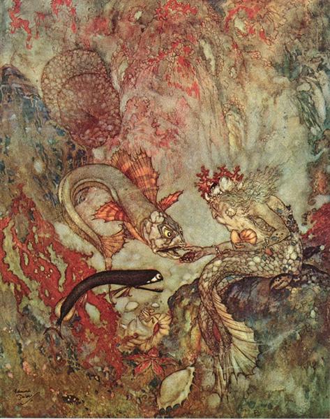 The Little Mermaid: The Merman King - Edmund Dulac