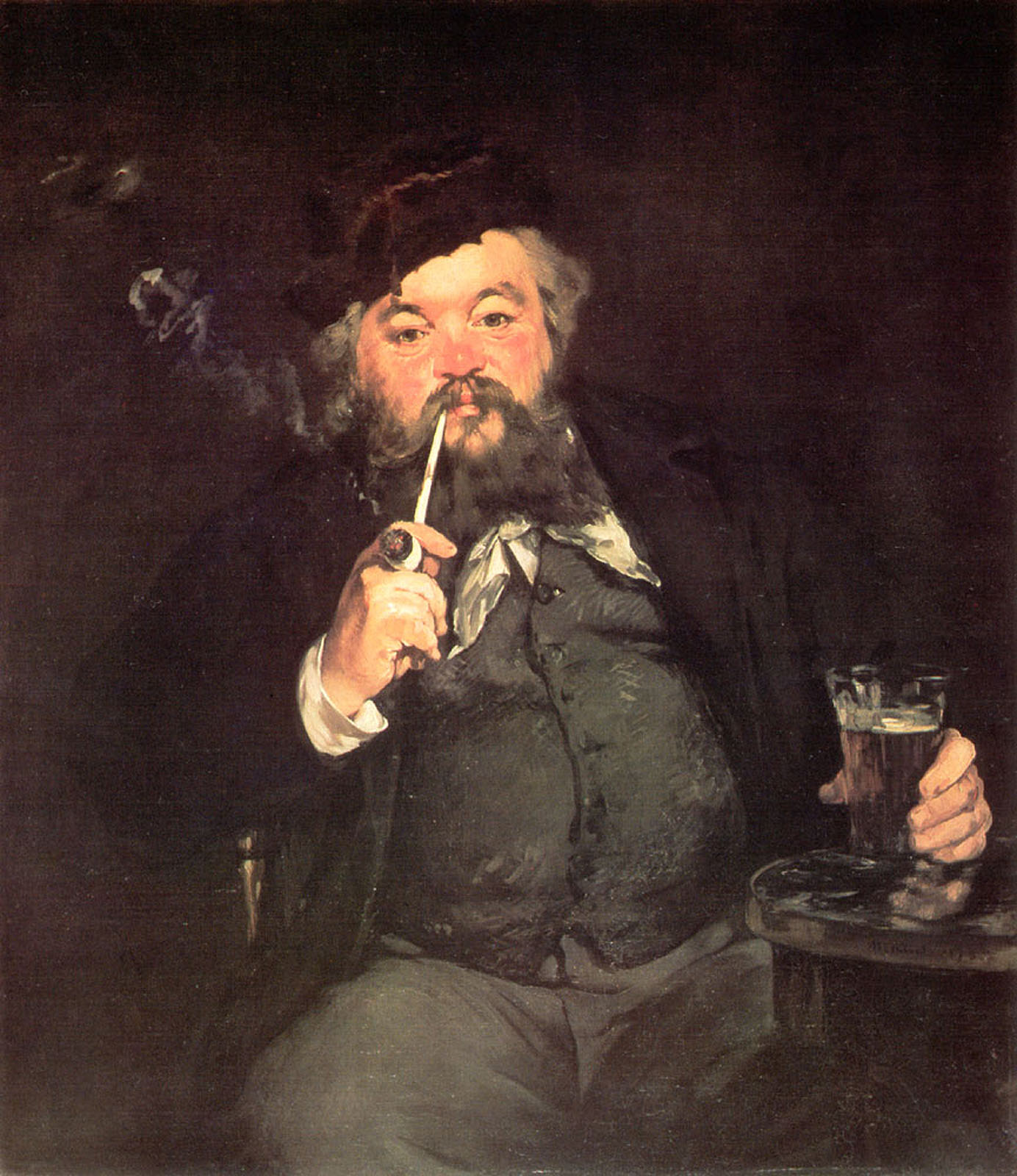 Edouard Manet, 1873, A Good Glass of Beer, Philadelphia Museum of Art, Philadelphia, PA, USA. drinks in art