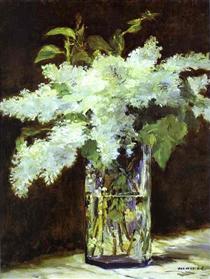 Lilac in a glass - Édouard Manet
