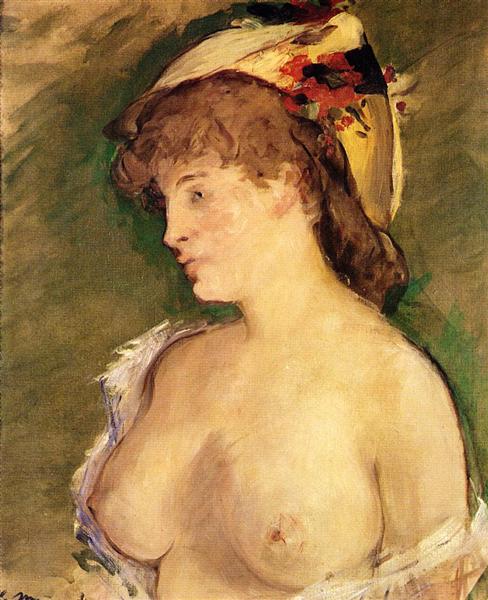 The Blonde with Bare Breasts, 1878 - Edouard Manet