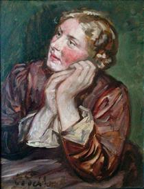 Portrait Of A Woman - Эдуард фон Гебхардт