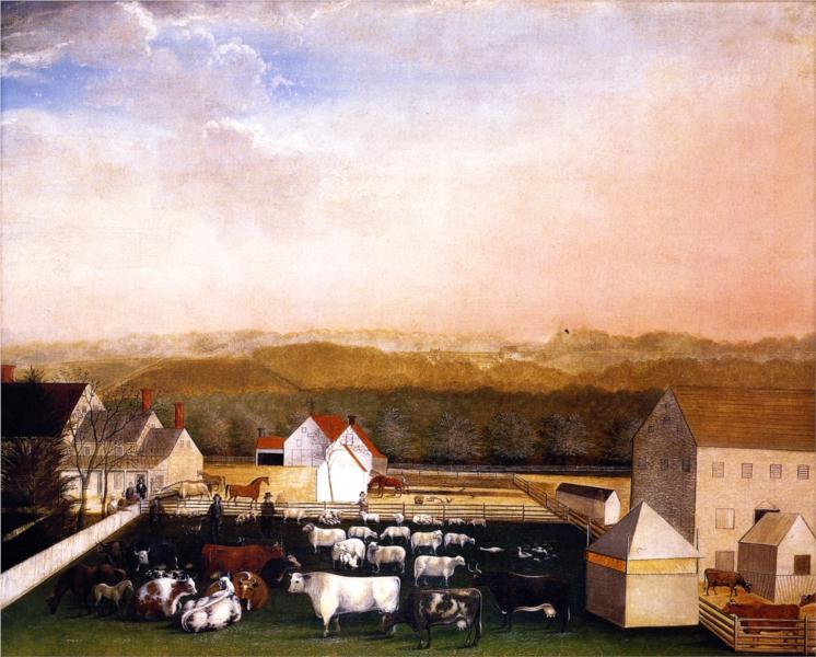 A May Morning View of the Farm and Stock of David Leedon, 1849 - Edward Hicks
