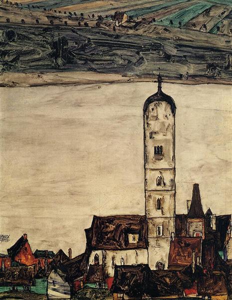 Church in Stein on the Danube, 1913 - Egon Schiele