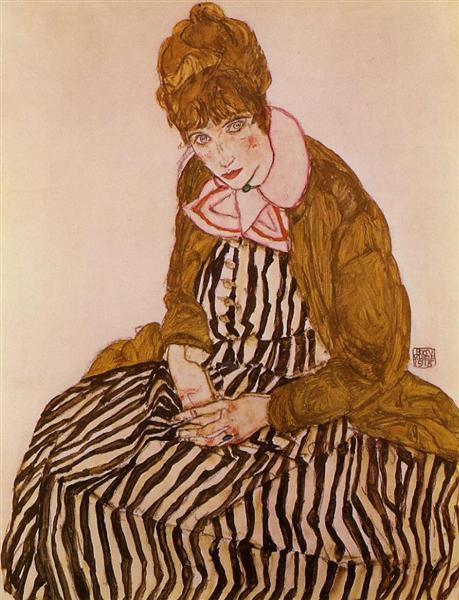 Edith Schiele, Seated, 1915 - Эгон Шиле