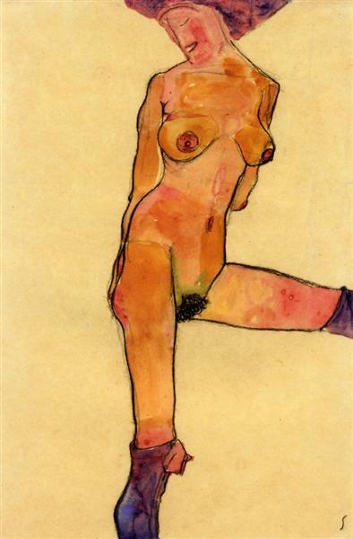 Female Nude, 1910 - 席勒