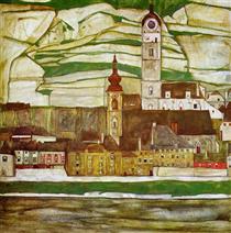 Stein on the Danube, Seen from the South - Egon Schiele