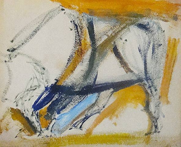 Abstraction (Standing Bull), 1958 - 伊萊恩·德·庫寧