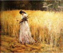 Young girl in wheat field - Элисеу Висконти
