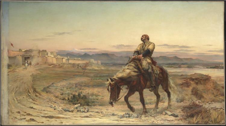 The remnants of an army, Jellalabad, January 13, 1842, 1879 - Елізабет Томпсон