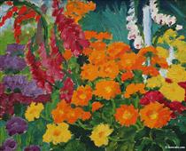 Flower garden (marigolds) - Emil Nolde