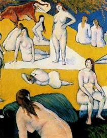 Bathers with Red Cow - Émile Bernard