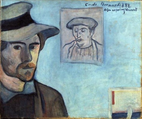 Self-Portrait with Portrait of Gauguin, 1888 - 埃米尔·伯纳德