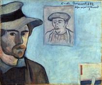 Self-Portrait with Portrait of Gauguin - Emile Bernard
