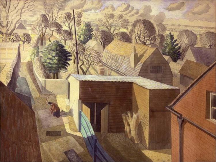 View from Brick House, Great Bardfield - Eric Ravilious
