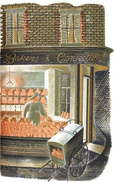 High Street.  Baker and confectioner - Eric Ravilious